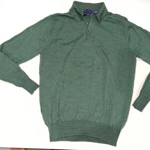 Alan Flusser Green Men's Sweater Polo